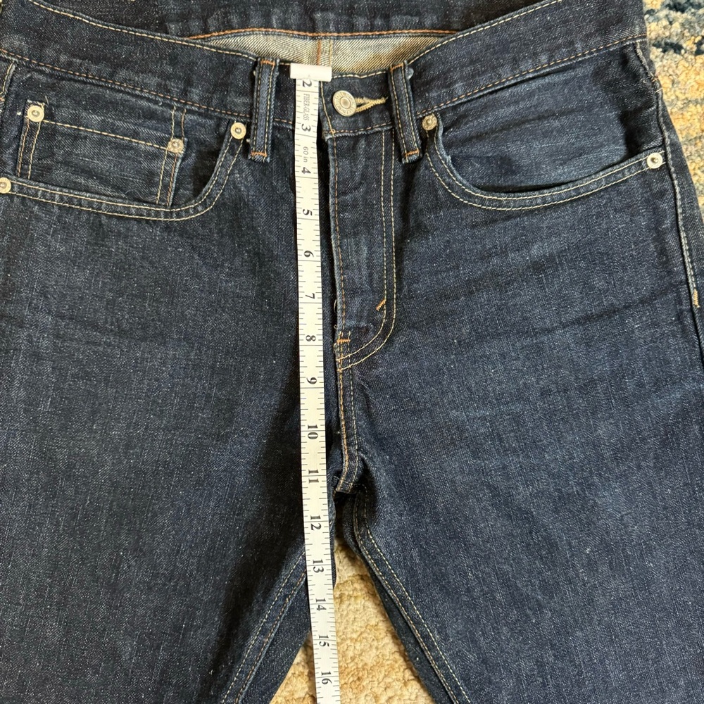 Levis 513 Slim Straight Dark Wash American Stretch Denim Jeans Size 31x32 - Picture 11 of 11